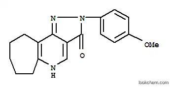 Molecular Structure of 111205-55-1 (5,6,7,8,9,10-HEXAHYDRO-2-(4-METHOXYPHENYL)CYCLOHEPTA[B]PYRAZOLO[3,4-D]PYRIDIN-3(2H)-ONE)