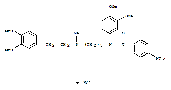 Benzamide,N-(3,4-dimethoxyphenyl)-N-[3-[[2-(3,4-dimethoxyphenyl)ethyl]methylamino]propyl]-4-nitro-,hydrochloride (1:1)