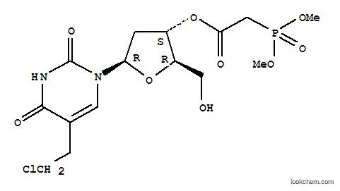 Molecular Structure of 115365-38-3 (Uridine,5-(2-chloroethyl)-2'-deoxy-, 3'-[(dimethoxyphosphinyl)acetate] (9CI))