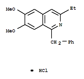 Isoquinoline,3-ethyl-6,7-dimethoxy-1-(phenylmethyl)-, hydrochloride (1:1)