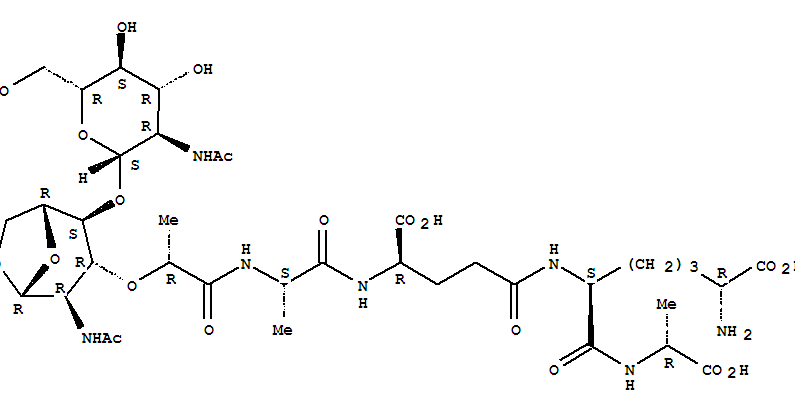 D-Alanine,N-[N-acetyl-4-O-[2-(acetylamino)-2-deoxy-b-D-glucopyranosyl]-1,6-anhydro-b-muramoyl]-L-alanyl-D-g-glutamyl-(6R)-6-carboxy-L-lysyl-