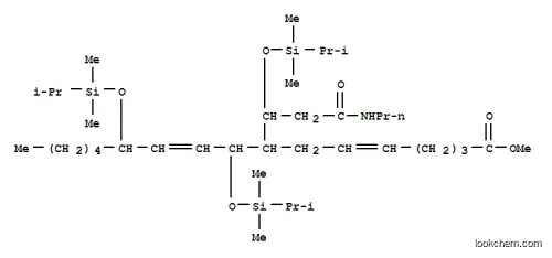 Molecular Structure of 118717-37-6 (methyl 8-(1-dimethylisopropylsilyloxy-2-N-n-propylcarbamoyl)ethyl-9,12-dimethylisopropylsilyloxy-5,10-heptadecadienoate)