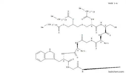Molecular Structure of 119320-04-6 (palmitoyl(3)-cysteinyl-seryl-(HIV-1(598-609)cyclic disulfide))