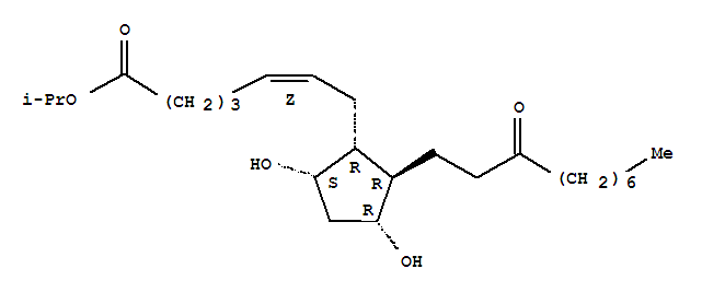 5-Heptenoic acid,7-[(1R,2R,3R,5S)-3,5-dihydroxy-2-(3-oxodecyl)cyclopentyl]-, 1-methylethylester, (5Z)-(120373-24-2)