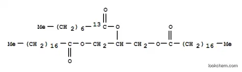 Molecular Structure of 121043-30-9 (2-Octanoyl-1,3-Distearin-octanoic-1-13C)