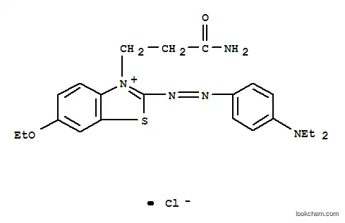 Molecular Structure of 12221-38-4 (3-(3-amino-3-oxopropyl)-2-[[4-(diethylamino)phenyl]azo]-6-ethoxybenzothiazolium chloride)