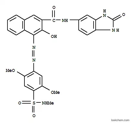 Molecular Structure of 12225-08-0 (N-(2,3-dihydro-2-oxo-1H-benzimidazol-5-yl)-3-hydroxy-4-[[2,5-dimethoxy-4-[(methylamino)sulphonyl]phenyl]azo]naphthalene-2-carboxamide)