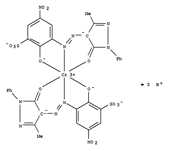 Chromate(3-),bis[3-[2-[4,5-dihydro-3-methyl-5-(oxo-kO)-1-phenyl-1H-pyrazol-4-yl]diazenyl-kN1]-2-(hydroxy-kO)-5-nitrobenzenesulfonato(3-)]-,hydrogen (1:3)