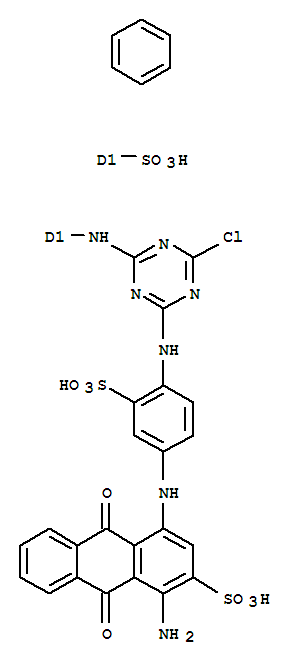 2-Anthracenesulfonicacid, 1-amino-4-[[4-[[4-chloro-6-[[3(or4)-sulfophenyl]amino]-1,3,5-triazin-2-yl]amino]-3-sulfophenyl]amino]-9,10-dihydro-9,10-dioxo- cas  12236-82-7