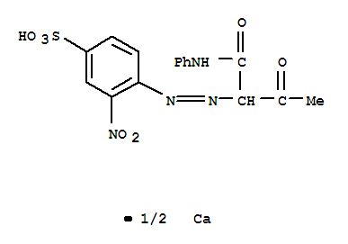 Benzenesulfonic acid,3-nitro-4-[2-[2-oxo-1-[(phenylamino)carbonyl]propyl]diazenyl]-, calcium salt(2:1)