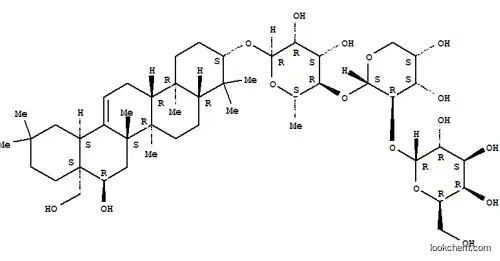 Molecular Structure of 123403-07-6 (a-L-Mannopyranoside, (3b,16a)-16,28-dihydroxyolean-12-en-3-yl O-a-D-galactopyranosyl-(1®2)-O-a-L-arabinopyranosyl-(1®4)-6-deoxy- (9CI))