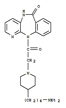AQ-RA 741;11-[[4-[4-(DiethylaMino)butyl]-1-piperidinyl]acetyl]-5,11-dihydro-6H-pyrido[2,3-b][1,4]benzodiazepin-6-one