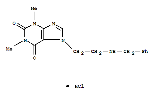 1H-Purine-2,6-dione,3,7-dihydro-1,3-dimethyl-7-[2-[(phenylmethyl)amino]ethyl]-, hydrochloride (1:1)