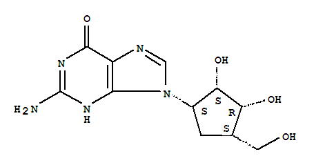2-AMINO-1,9-DIHYDRO-9-(2,3-DIHYDROXY-4-(HYDROXYMETHYL)CYCLOPENTYL)-6H-PURIN-6-ONE