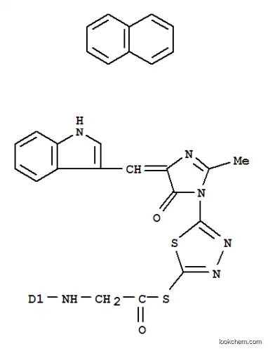 Molecular Structure of 127216-76-6 (Ethanethioic acid, (naphthalenylamino)-, S-(5-(4,5-dihydro-4-((1H-indo l-3-yl)methylene)-2-methyl-5-oxo-1H-imidazol-1-yl)-1,3,4-thiadiazol-2- yl) ester)