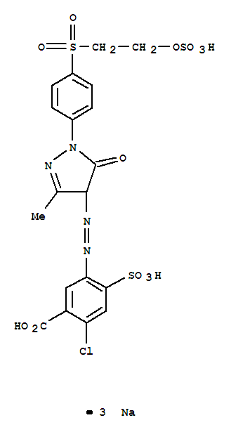 Benzoic acid,2-chloro-5-[2-[4,5-dihydro-3-methyl-5-oxo-1-[4-[[2-(sulfooxy)ethyl]sulfonyl]phenyl]-1H-pyrazol-4-yl]diazenyl]-4-sulfo-,sodium salt (1:3)