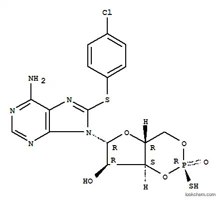 Molecular Structure of 129735-01-9 (8-(4-CHLOROPHENYLTHIO)ADENOSINE-3',5'-CYCLIC MONOPHOSPHOROTHIOATE, RP-ISOMER SODIUM SALT)