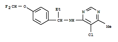 4-Pyrimidinamine,5-chloro-N-[1-[4-(difluoromethoxy)phenyl]propyl]-6-methyl-(130339-07-0)
