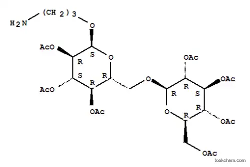 Molecular Structure of 130495-62-4 (3-aminopropyl 2,3,4,2',3',4',6'-hepta-O-acetylgentiobioside)