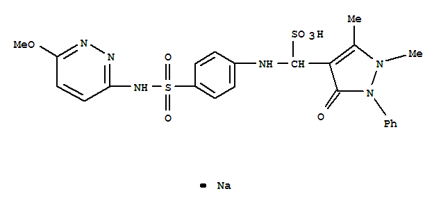 1H-Pyrazole-4-methanesulfonicacid, 2,3-dihydro-a-[[4-[[(6-methoxy-3-pyridazinyl)amino]sulfonyl]phenyl]amino]-1,5-dimethyl-3-oxo-2-phenyl-,sodium salt (1:1)