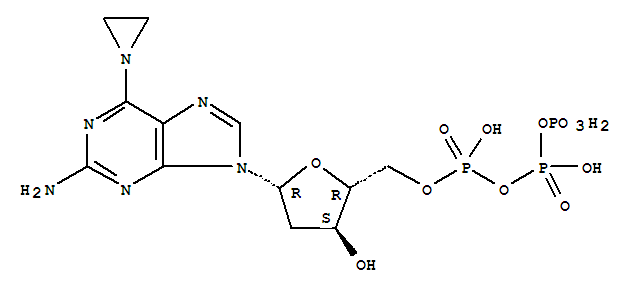 9H-Purin-2-amine,6-(1-aziridinyl)-9-[2-deoxy-5-O-[hydroxy[[hydroxy(phosphonooxy)phosphinyl]oxy]phosphinyl]-b-D-erythro-pentofuranosyl]-