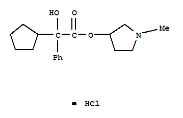 Benzeneacetic acid, a-cyclopentyl-a-hydroxy-,1-methyl-3-pyrrolidinyl ester, hydrochloride (1:1)