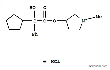 Molecular Structure of 13118-10-0 (1-Methyl-3-(a-cyclopentylmandeloyloxy)pyrrolidinehydrochloride)