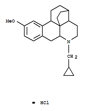 3,11c-Ethano-11cH-dibenzo[de,g]quinoline,6-(cyclopropylmethyl)-1,2,3,3a,4,5,6,6a,7,11b-decahydro-10-methoxy-,hydrochloride (1:1)