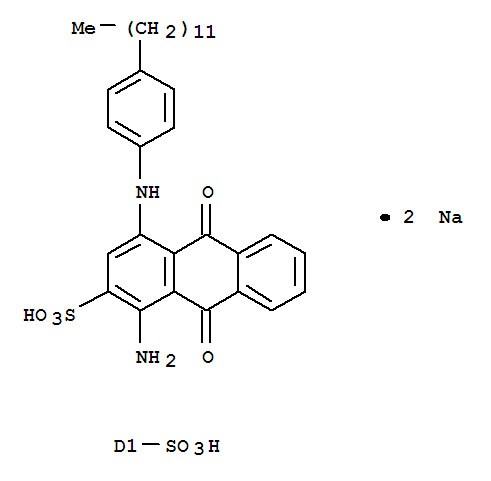 2-Anthracenesulfonicacid, 1-amino-4-[(4-dodecylsulfophenyl)amino]-9,10-dihydro-9,10-dioxo-, sodiumsalt (1:2)