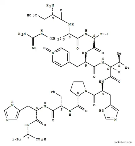 Molecular Structure of 132488-66-5 (angiotensin I, (beta-(4-pyridyl-1-oxide)-Ala(4))-)