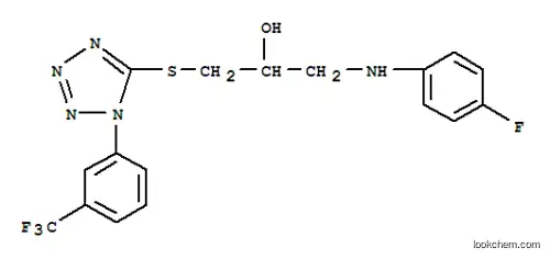 Molecular Structure of 133506-55-5 (1-[(4-fluorophenyl)amino]-3-[1-[3-(trifluoromethyl)phenyl]tetrazol-5-y l]sulfanyl-propan-2-ol)