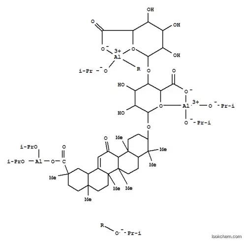 Molecular Structure of 134771-73-6 (olean-12-en-29-oic acid, 2-[(4-O-hexopyranuronosylhexopyranuronosyl)oxy]-11-oxo-, compd. with 2-propanol, aluminum salt (1:6:3))