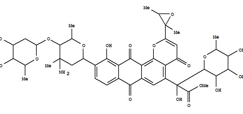 D-glycero-D-manno-Octonicacid, 2-C-[10-[3-amino-2,3,6-trideoxy-4-O-(2,6-dideoxy-3-O-methyl-a-D-ribo-hexopyranosyl)-3-C-methyl-a-L-lyxo-hexopyranosyl]-2-(2,3-dimethyloxiranyl)-7,12-dihydro-11-hydroxy-4