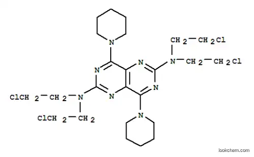 Molecular Structure of 135048-70-3 (2,6-Bis(bis-(2-chloroethyl)amino)-4,8-dipiperidino-pyrimido(5,4-d)pyrimidine)