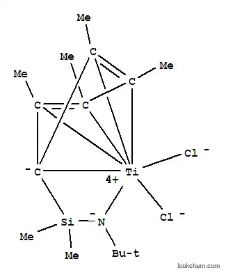 Molecular Structure of 135072-61-6 (2,3,4,5-TETRAMETHYLCYCLOPENTADIENEDIMETHYLSILYL-TERT-BUTYLAMIDO TITANIUM DICHLORIDE)