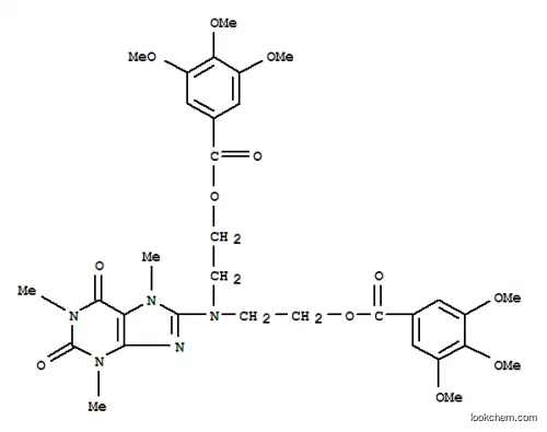 Molecular Structure of 135101-49-4 ([(1,3,7-trimethyl-2,6-dioxo-2,3,6,7-tetrahydro-1H-purin-8-yl)imino]diethane-2,1-diyl bis(3,4,5-trimethoxybenzoate))