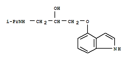 Molecular Structure of 13523-86-9 (2-Propanol,1-(1H-indol-4-yloxy)-3-[(1-methylethyl)amino]-)