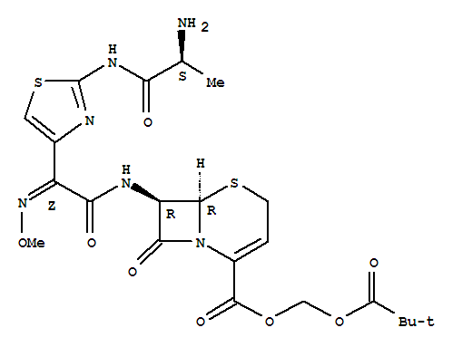 (Pivaloyloxy)methyl 7-((Z)-2-(2-((S)-2-aminopropanamido)thiazol-4-yl)-2-(methoxyimino)acetamido)-8-oxo-5-thia-1-azabicyclo[4.2.0]oct-2-ene-2-carboxylate
