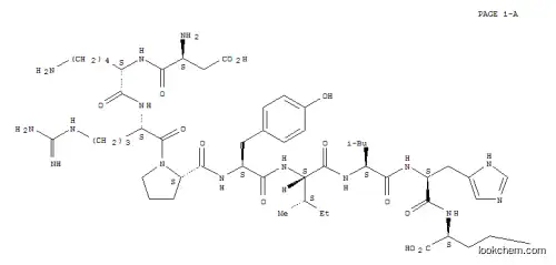 Molecular Structure of 137915-11-8 ((2S)-2-[[(2S)-2-[[(2S)-2-[[(2S,3S)-2-[[(2S)-2-[[(2S)-1-[(2S)-2-[[(2S)- 6-amino-2-[[(2S)-2-amino-3-carboxy-propanoyl]amino]hexanoyl]amino]-5-( diaminomethylideneamino)pentanoyl]pyrrolidine-2-carbonyl]amino]-3-(4-h ydroxyphenyl)propanoyl]amino]-3-methyl-pentanoyl]amino]-4-methyl-penta noyl]amino]-3-(3H-imidazol-4-yl)propanoyl]amino]pentanedioic acid)