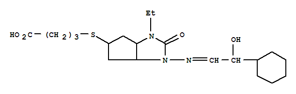 Butanoic acid,4-[[1-[(2-cyclohexyl-2-hydroxyethylidene)amino]-3-ethyloctahydro-2-oxo-5-cyclopentimidazolyl]thio]-