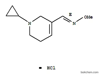 Molecular Structure of 139886-19-4 (1-Cyclopropyl-1,2,5,6-tetrahydropyridine-3-carboxaldehyde-O-methyloxim e hydrochloride)