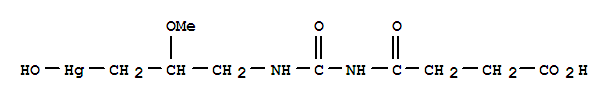 Mercury,[3-[[[(3-carboxy-1-oxopropyl)amino]carbonyl]amino]-2-methoxypropyl]hydroxy- cas  140-20-5