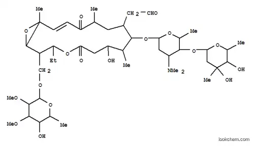 Molecular Structure of 1402-83-1 (2-[(2E)-8-[5-(4,5-dihydroxy-4,6-dimethyl-oxan-2-yl)oxy-4-dimethylamino -6-methyl-oxan-2-yl]oxy-14-ethyl-10-hydroxy-15-[(5-hydroxy-3,4-dimetho xy-6-methyl-oxan-2-yl)oxymethyl]-1,5,9-trimethyl-4,12-dioxo-13,17-diox abicyclo[14.1.0]heptadec-2-en-7-yl]acetaldehyde)