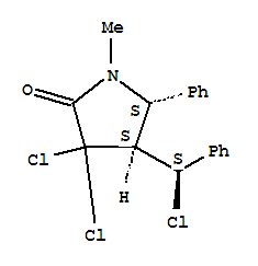 3,3-DICHLORO-4-(A-CHLOROBENZYL)-1-METHYL-5-PHENYL-2-PYRROLIDIN-1-YLNE