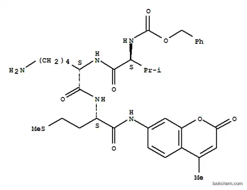 Molecular Structure of 141223-71-4 (BENZYLOXYCARBONYL-L-VALYL-L-LYSYL-L-METHIONINE 4-METHYLCOUMARYL-7-AMIDE HYDROCHLORIDE)