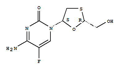 2(1H)-Pyrimidinone,4-amino-5-fluoro-1-[(2R,5S)-2-(hydroxymethyl)-1,3-oxathiolan-5-yl]-, rel-