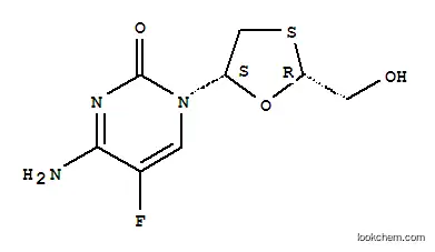 Molecular Structure of 143491-54-7 (2',3'-dideoxy-5-fluoro-3'-thiacytidine)
