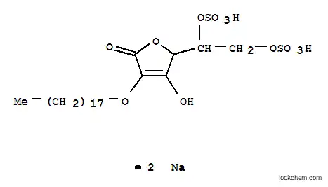 Molecular Structure of 144315-07-1 (disodium 2-O-octadecyl-5,6-di-O-sulfonato-L-threo-hex-1-enofuranos-3-ulose)