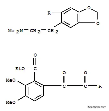 Molecular Structure of 144525-63-3 (Benzoic acid,6-[2-[6-[2-(dimethylamino)ethyl]-1,3-benzodioxol-5-yl]-2-oxoacetyl]-2,3-dimethoxy-,ethyl ester)
