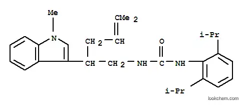 Molecular Structure of 145131-52-8 (3-(2,6-dipropan-2-ylphenyl)-1-[5-methyl-2-(1-methylindol-3-yl)hex-4-en yl]urea)